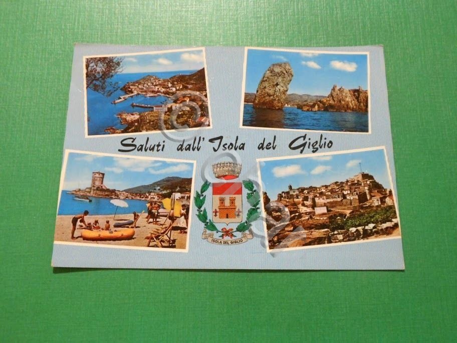 Cartolina Saluti dall' Isola del Giglio - Vedute diverse 1968.