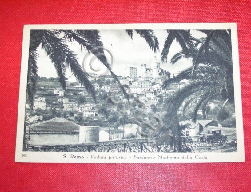 Cartolina San Remo Panorama e Madonna della Costa 1949