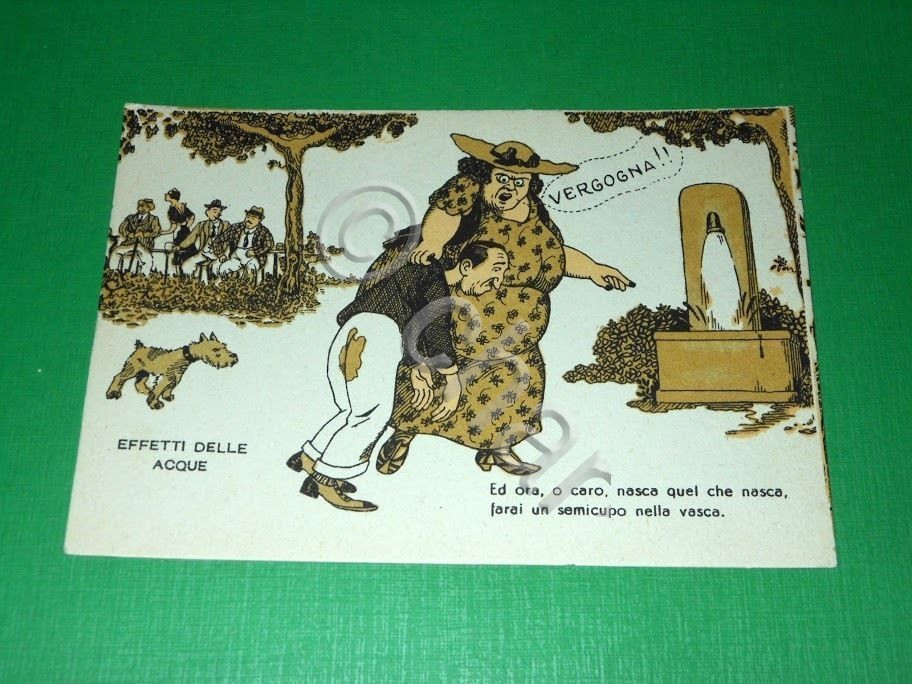 Cartolina Satirica - Terme di Montecatini - Effetti delle Acque …