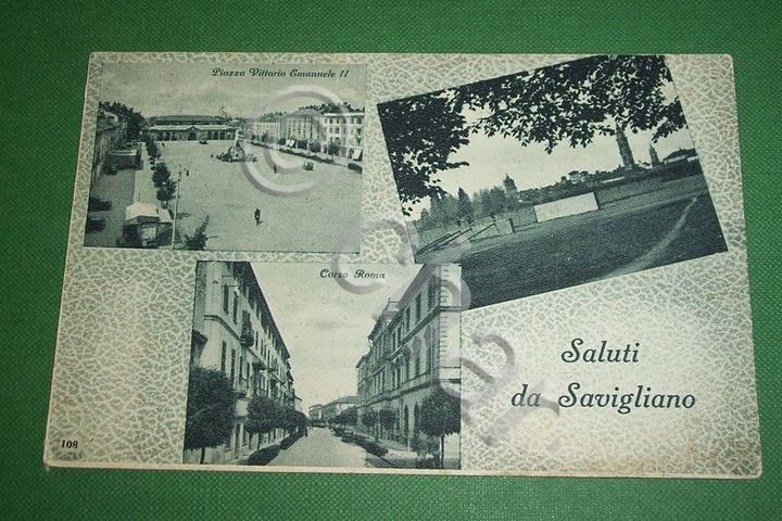 Cartolina Savigliano - Vedute diverse 1954.