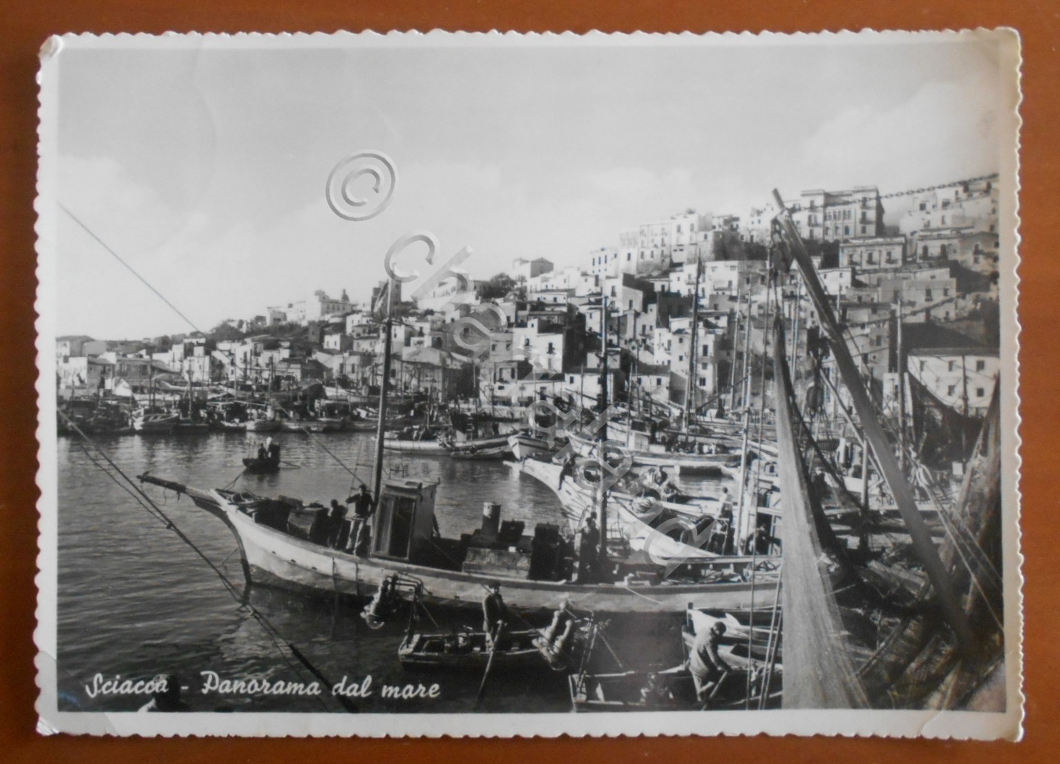 Cartolina Sciacca (Sicilia) - Panorama dal mare - 1957