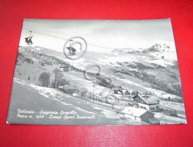 Cartolina Seggiovia Scopello - Mera - Panorama 1951.