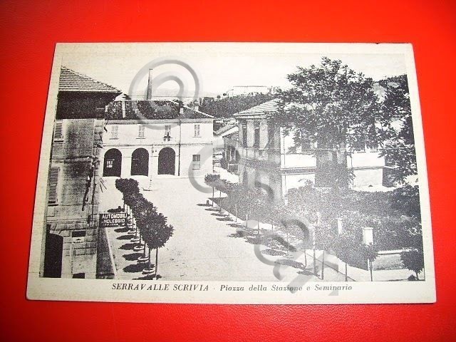 Cartolina Serravalle Scrivia Piazza della Stazione 1940.