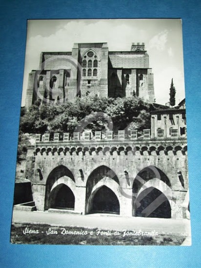 Cartolina Siena - San Domenico e Fonti Fontebranda 1965.