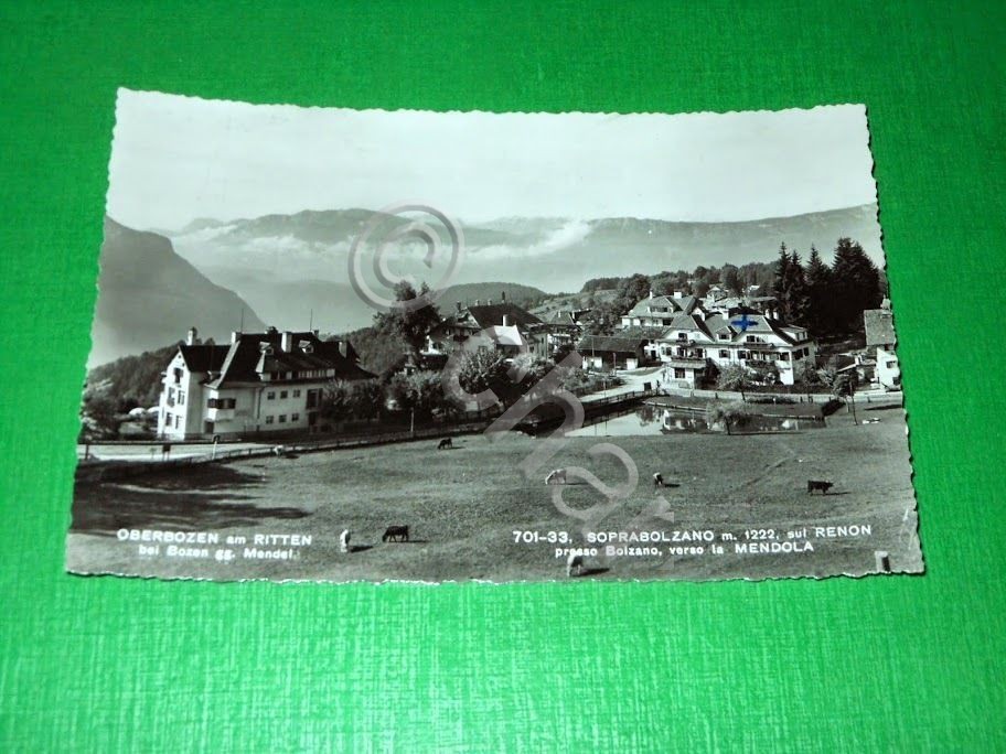 Cartolina Soprabolzano sul Renon verso la Mendola 1955.