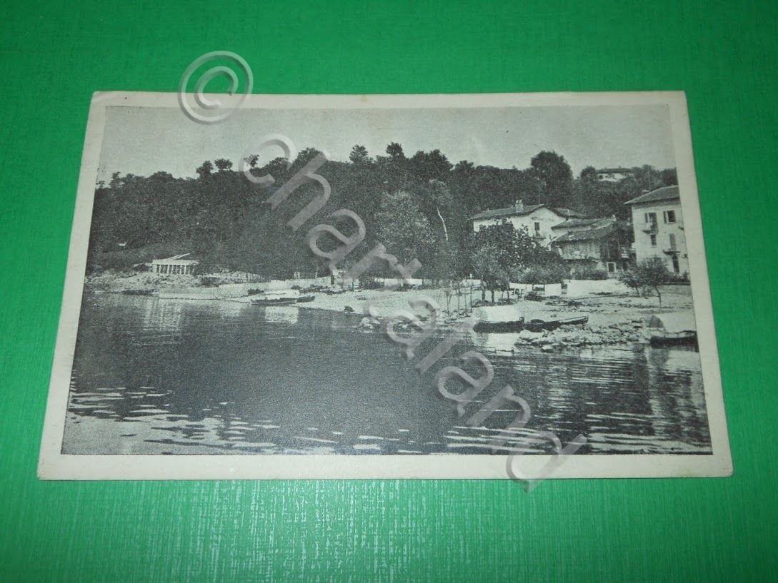 Cartolina Spiaggia di Reno ( Lago Maggiore ) 1940 ca.