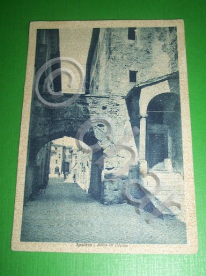 Cartolina Spoleto - Arco di Druso 1939.