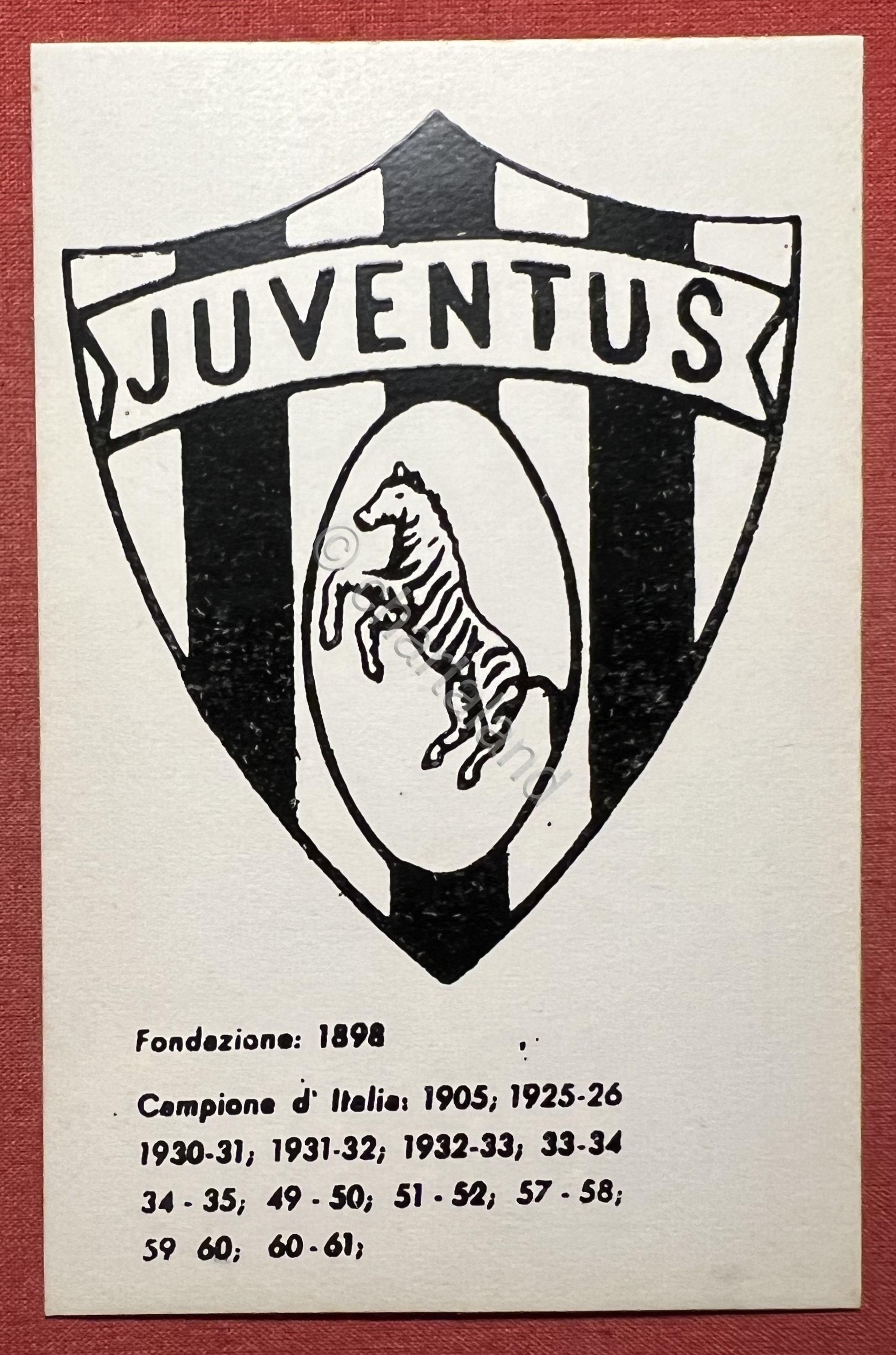 Cartolina Sport Calcio - Juventus - Fondazione 1898 - Campione …