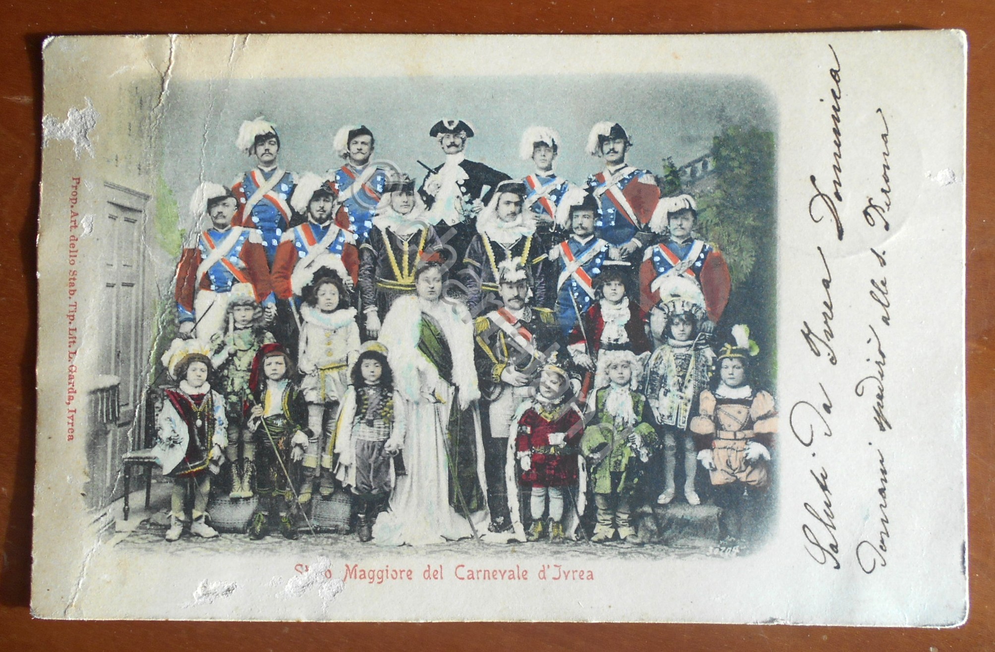 Cartolina Stato Maggiore del Carnevale di Ivrea - 1902
