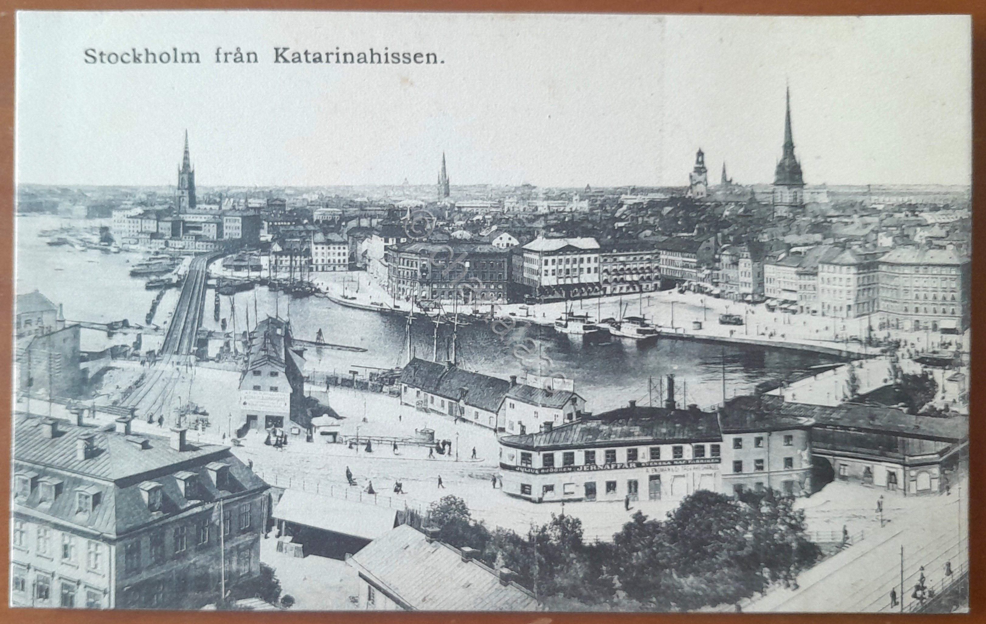 Cartolina Stoccolma vista dall' ascensore Katarina - 1910 ca.