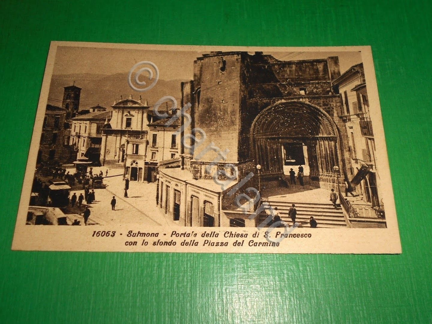 Cartolina Sulmona - Portale della Chiesa di S. Francesco 1930 …