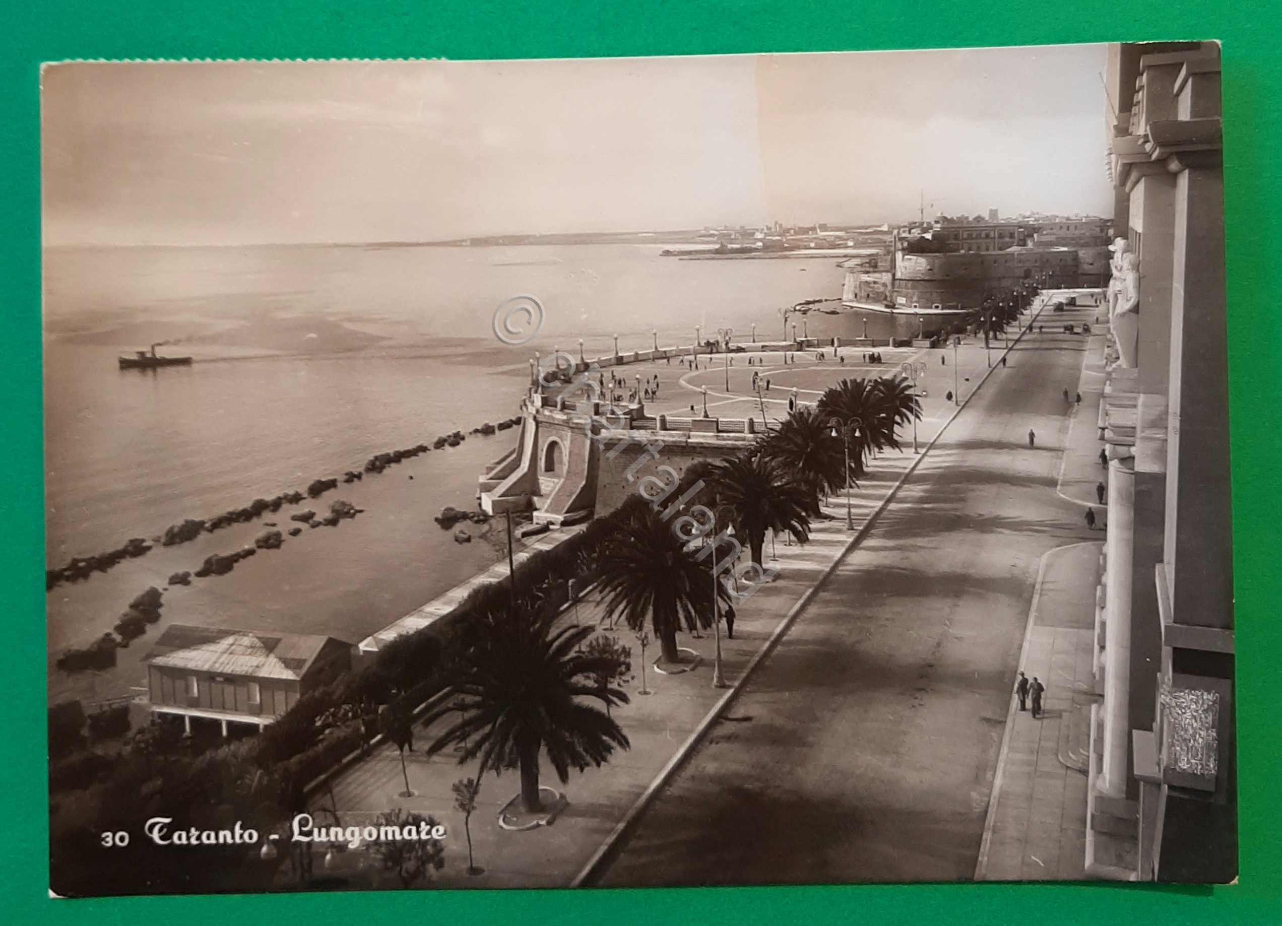Cartolina Taranto - Lungomare - 1952