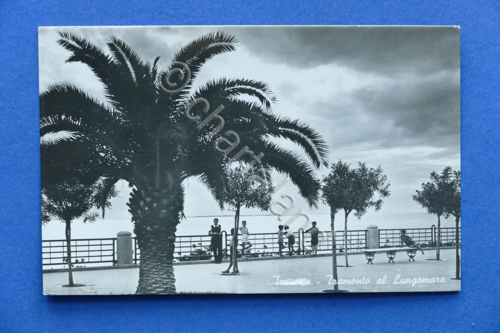 Cartolina Taranto - Tramonto al lungomare- 1942.