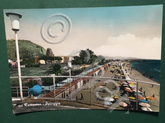 Cartolina Terracina - Spiaggia - 1959