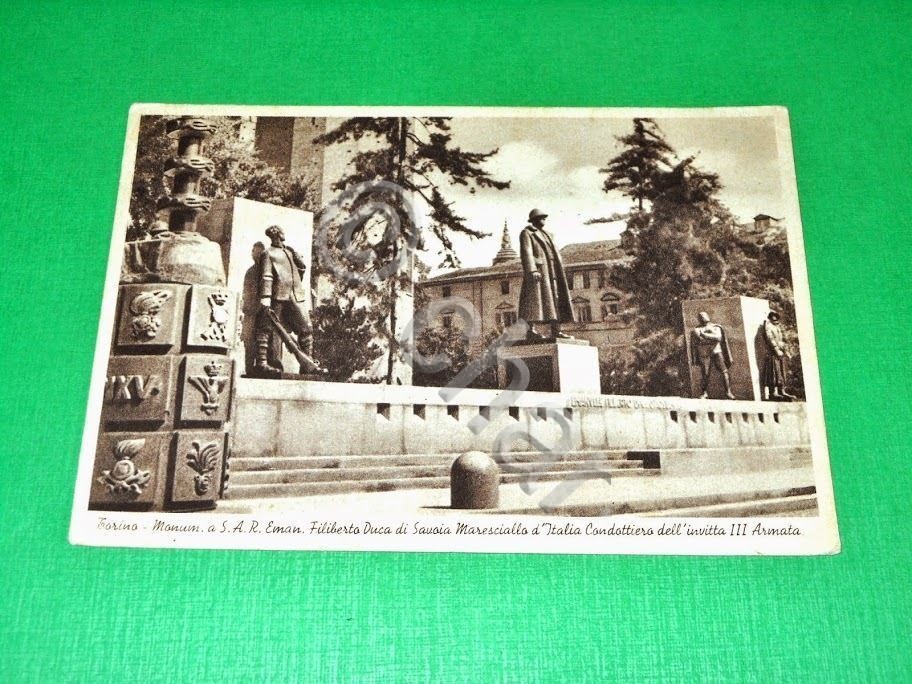 Cartolina Torino - Monumento a Emanuele Filiberto Duca di Savoia …