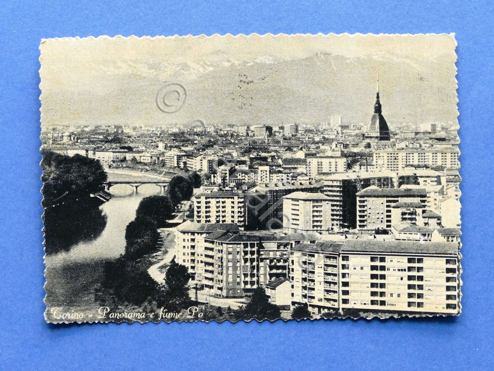 Cartolina Torino - Panorama e fiume Po - 1962.