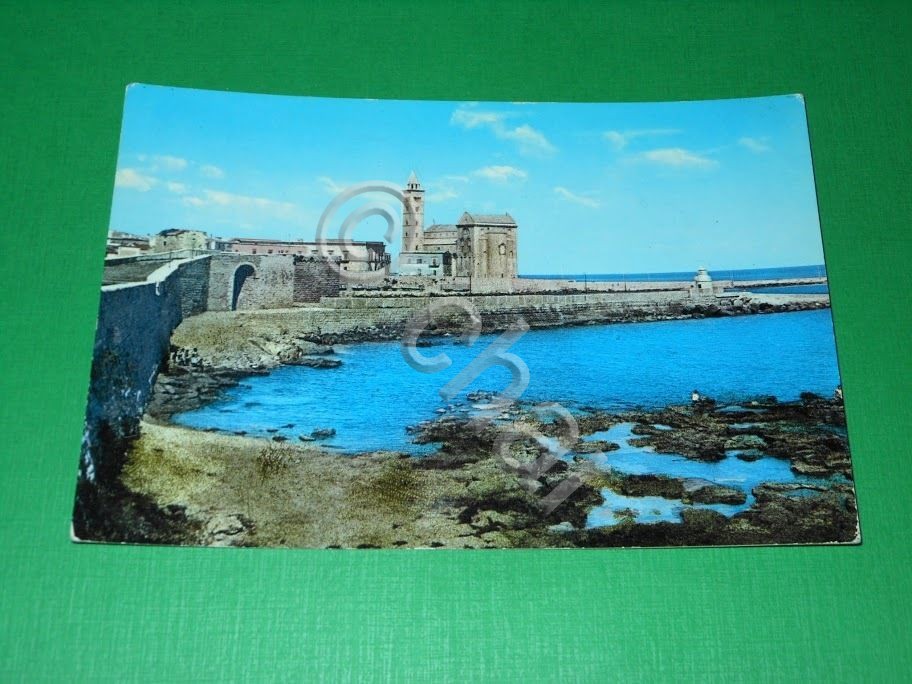 Cartolina Trani - Duomo col Faro 1962