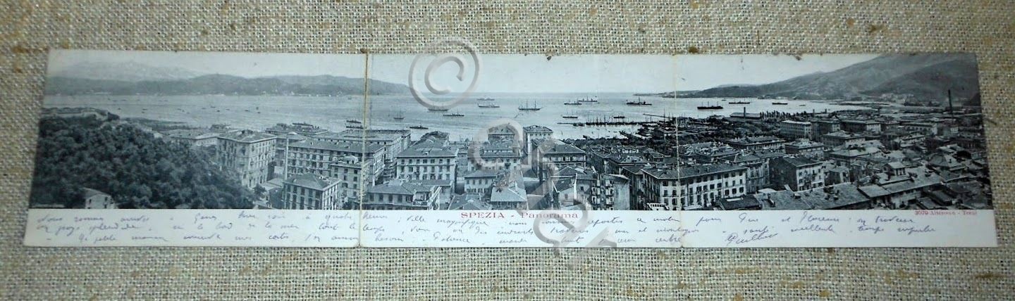 Cartolina tripla La Spezia - Panorama 1904
