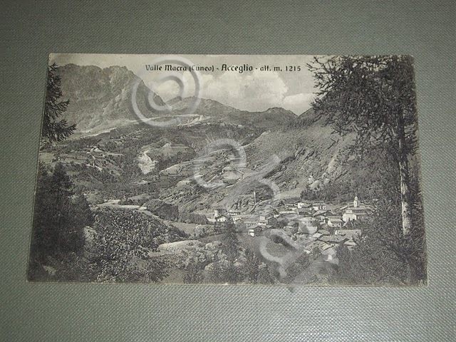 Cartolina Valle Macra - Acceglio - Panorama 1923.