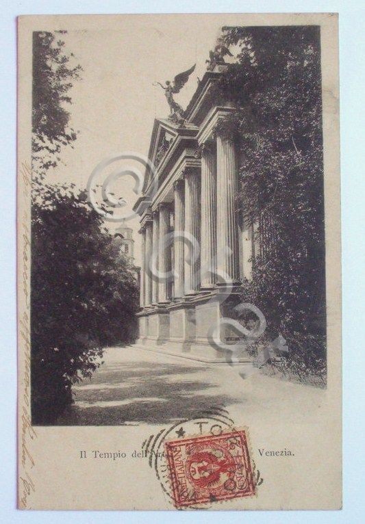 Cartolina Venezia - Il Tempio 1901.