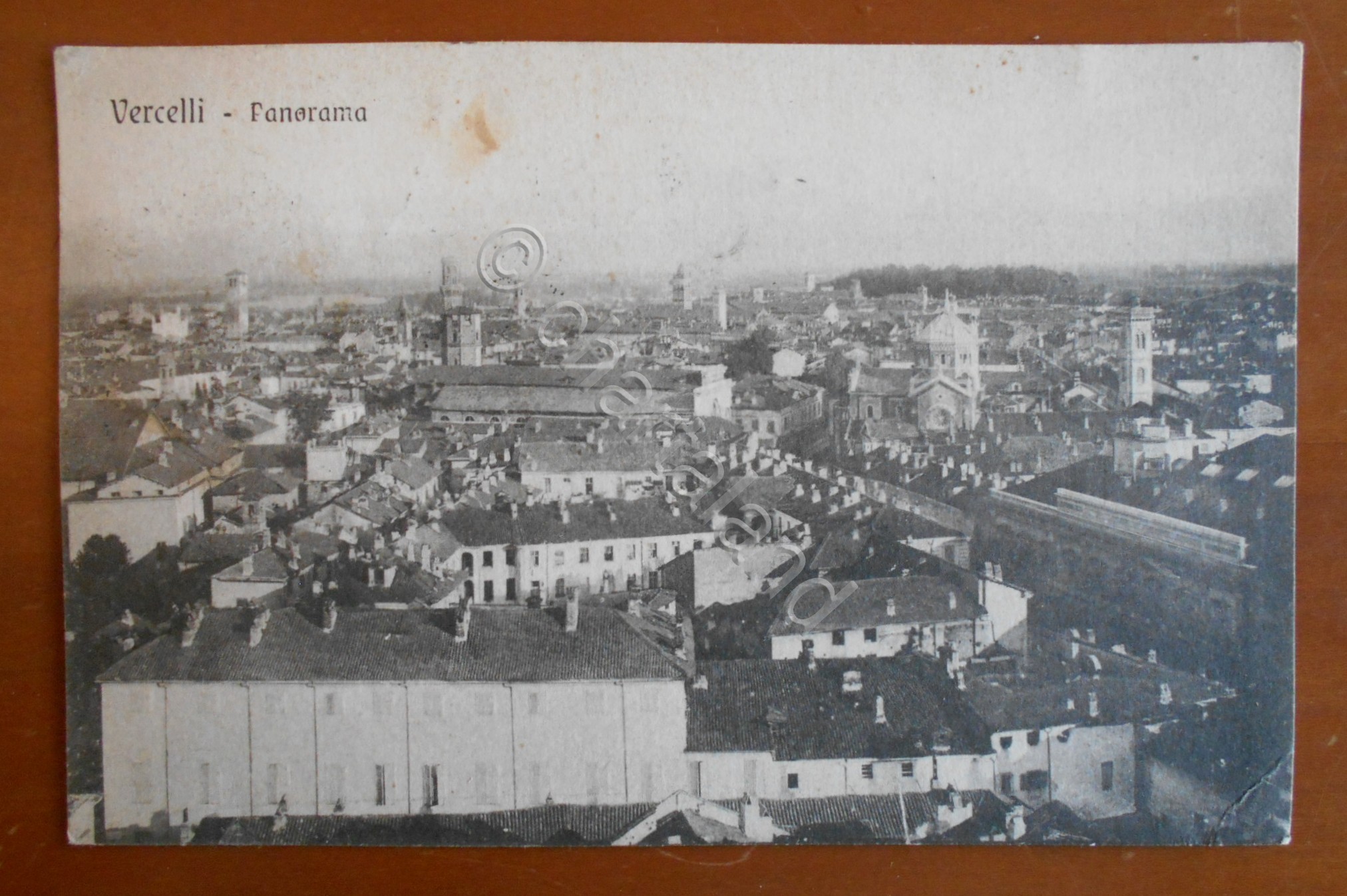 Cartolina Vercelli - Panorama - 1918