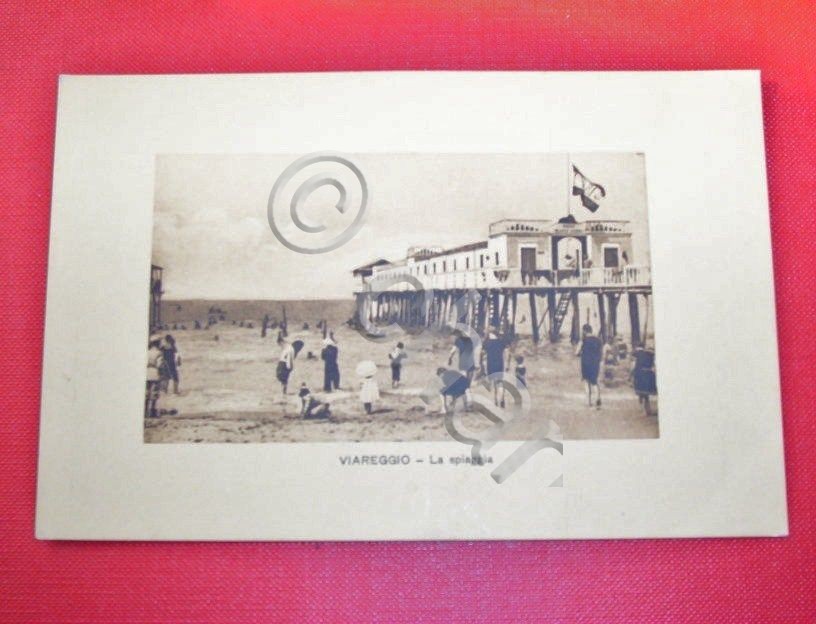 Cartolina Viareggio - La spiaggia 1930 ca
