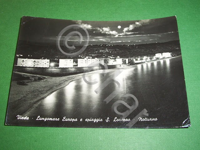 Cartolina Vieste - Lungomare Europa e spiaggia S. Lorenzo ( …
