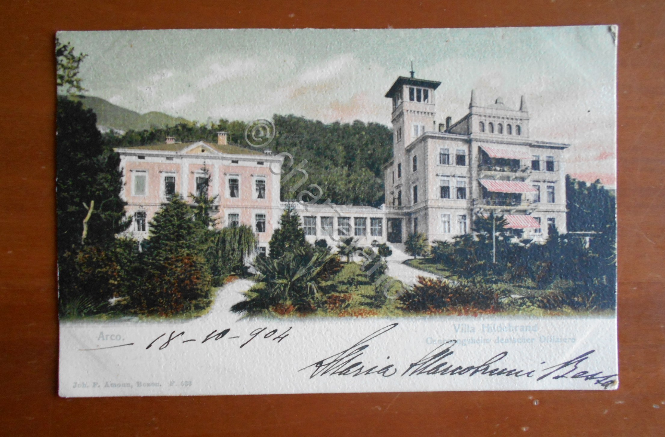 Cartolina Villa Hildebrand - Gengestngsheim deutscher Offiziere - 1904