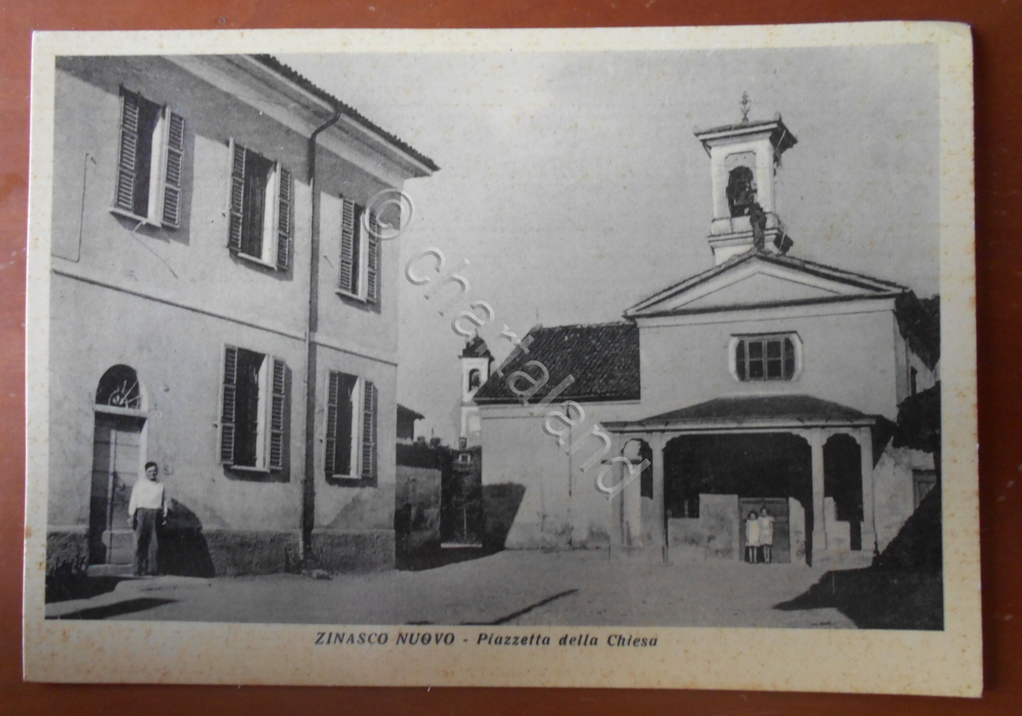 Cartolina Zinasco Nuovo (Lombardia) - Piazzetta della Chiesa - 1950 …