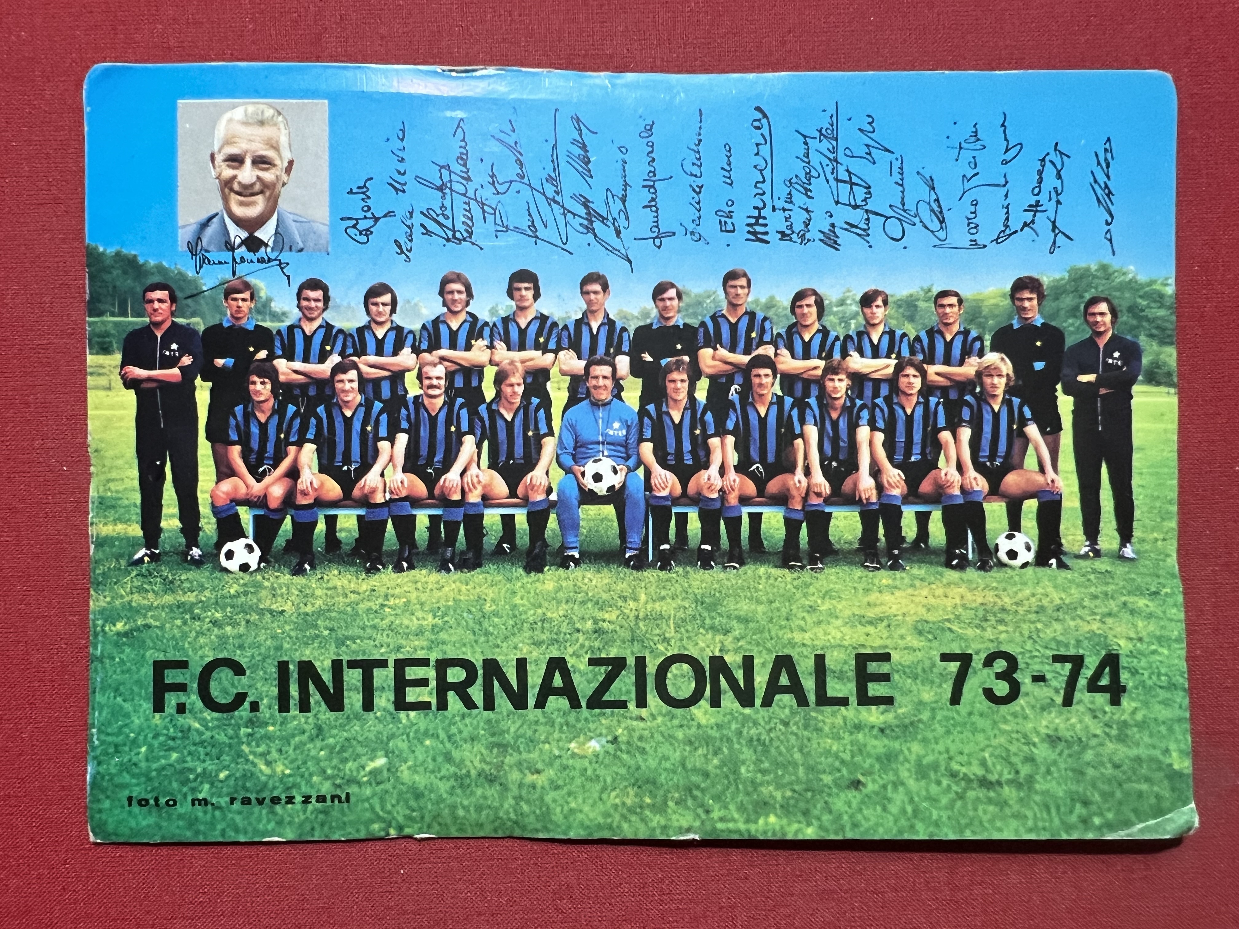 Cartoncino Fotografico Sport Calcio - F. C. Internazionale 73-74