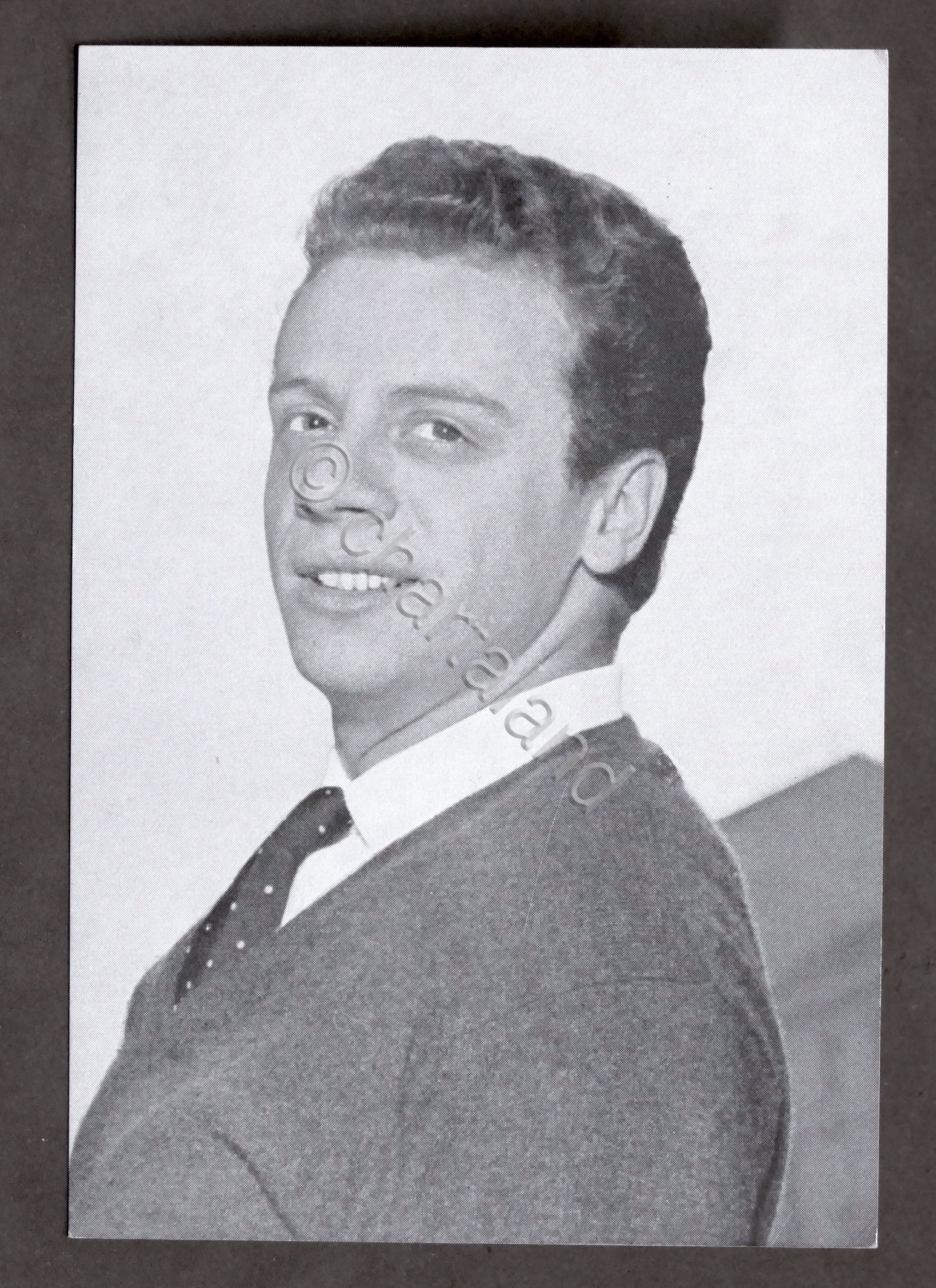 Cartoncino pubblicitario Dischi CGD - Johnny Dorelli - anni '60