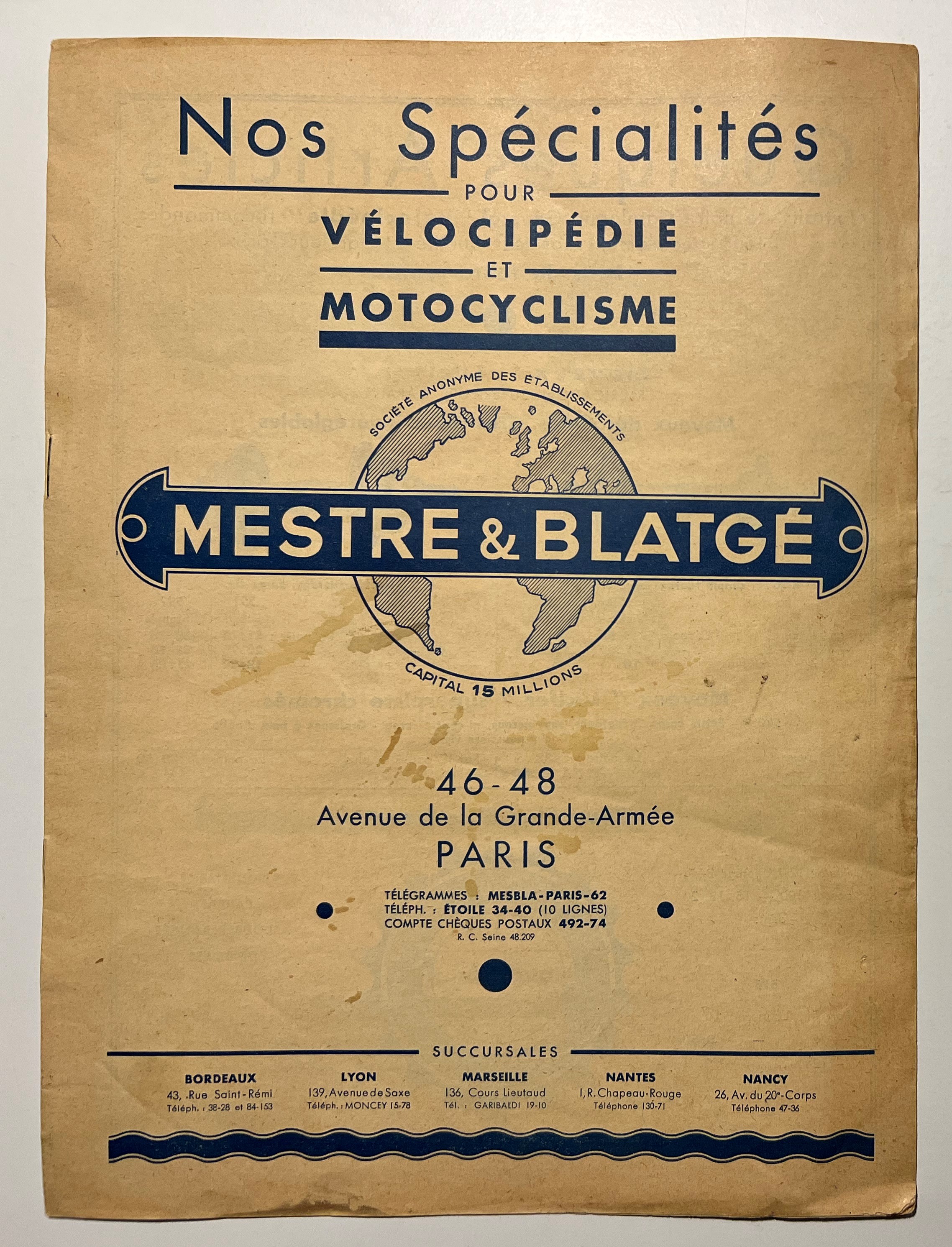 Catalogo - Velocipedie et Motocyclisme - Mestre & Blatgè - …