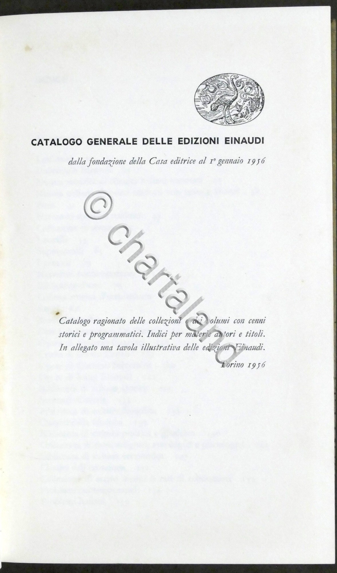 Catalogo generale delle Edizioni Einaudi dalla fondazione al 1° gennaio …