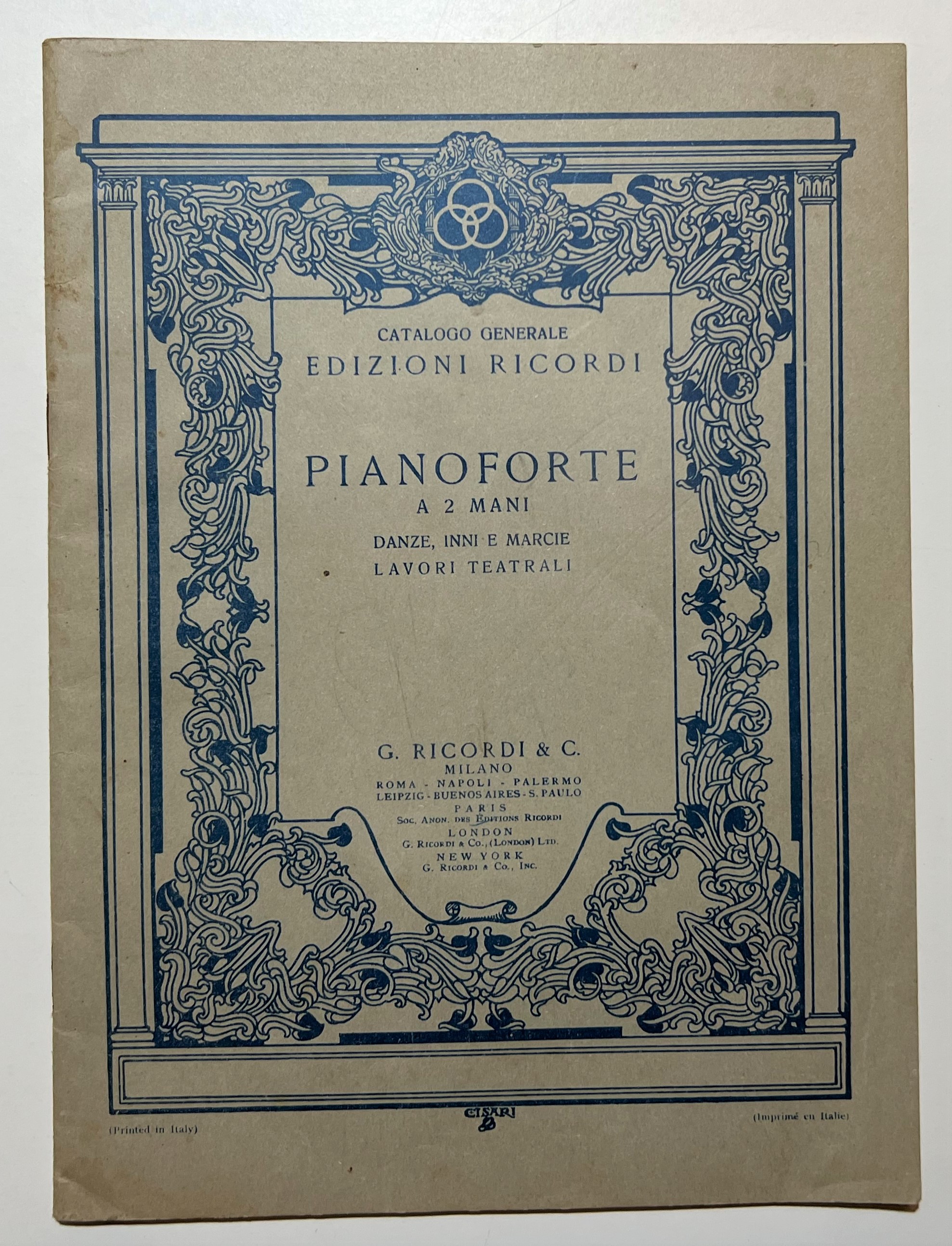Catalogo Generali Ricordi - Pianoforte a 2 Mani: Danze, Inni …