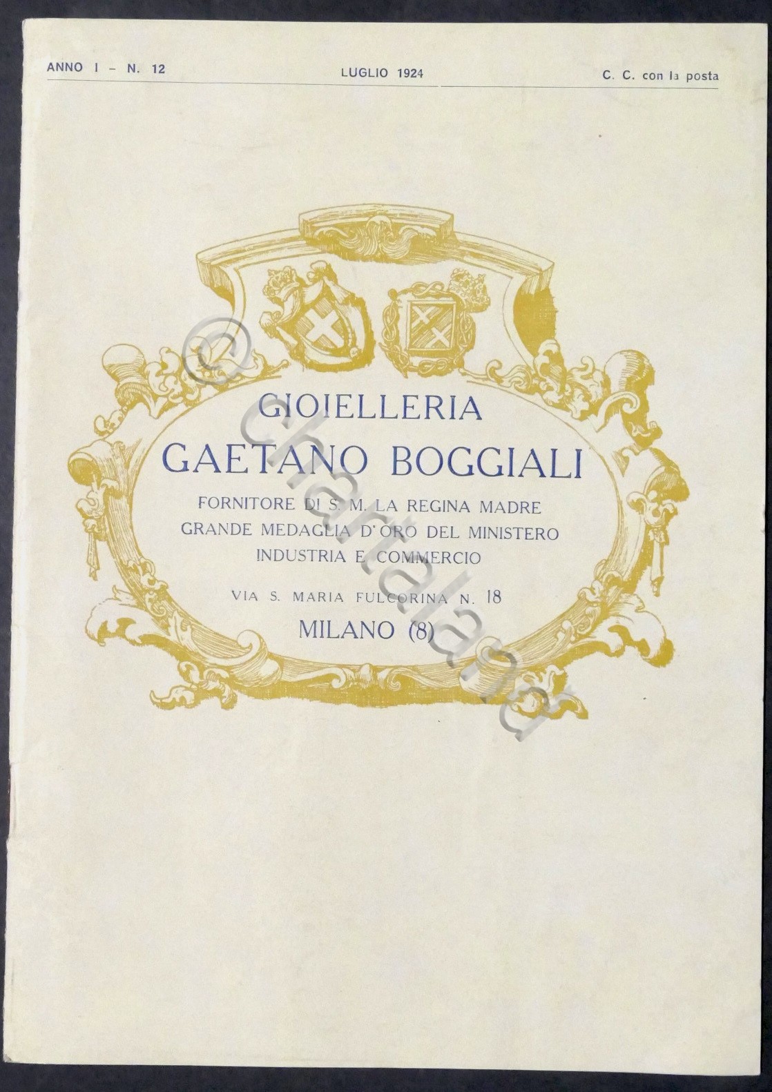 Catalogo Gioielleria Gaetano Boggiali - Milano - Anno I - …