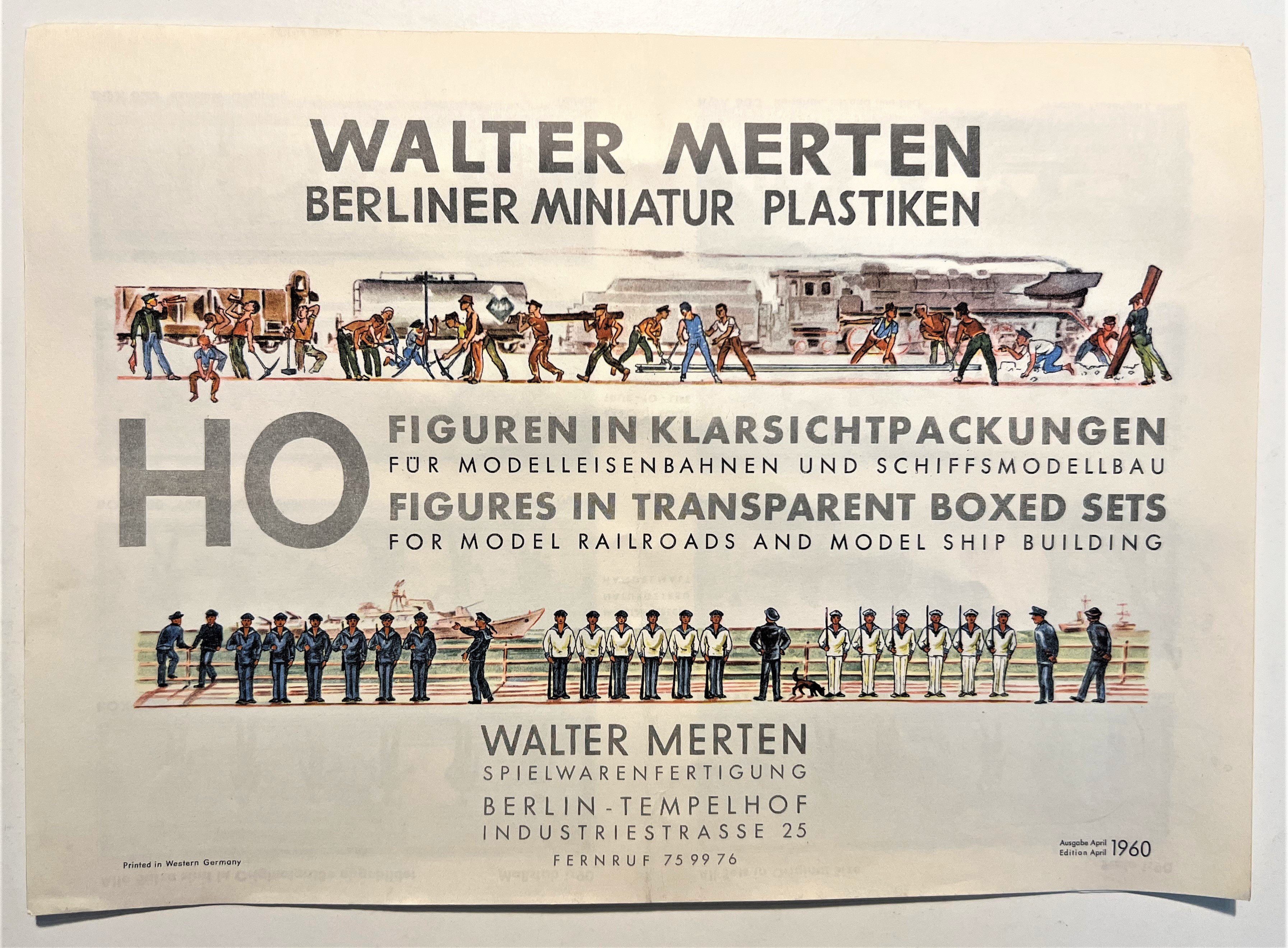 Catalogo Modellismo - Walter Merten: Berliner Miniatur Plastiken - 1960