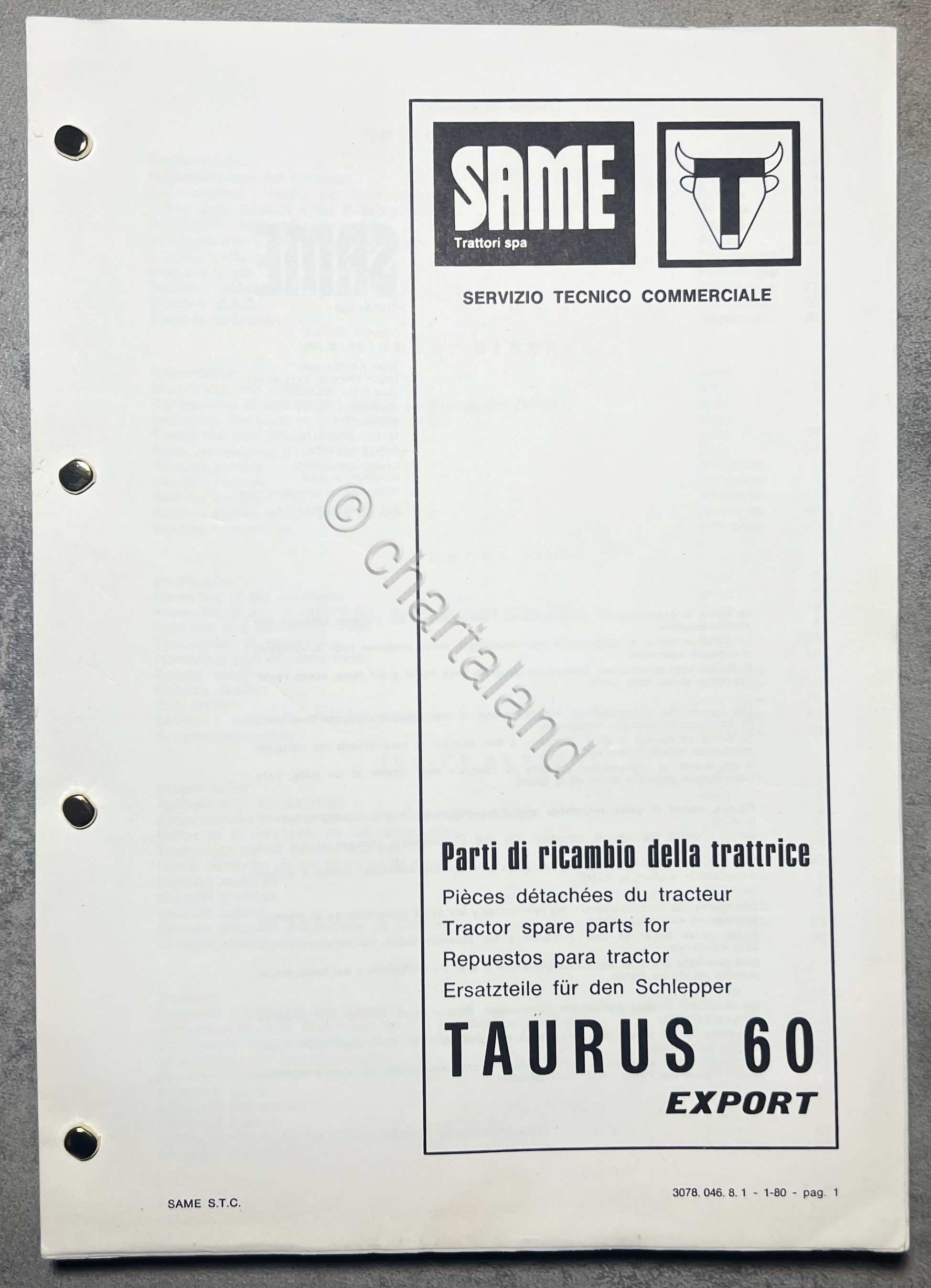 Catalogo Parti di Ricambio della Trattrice SAME - Taurus 60 …