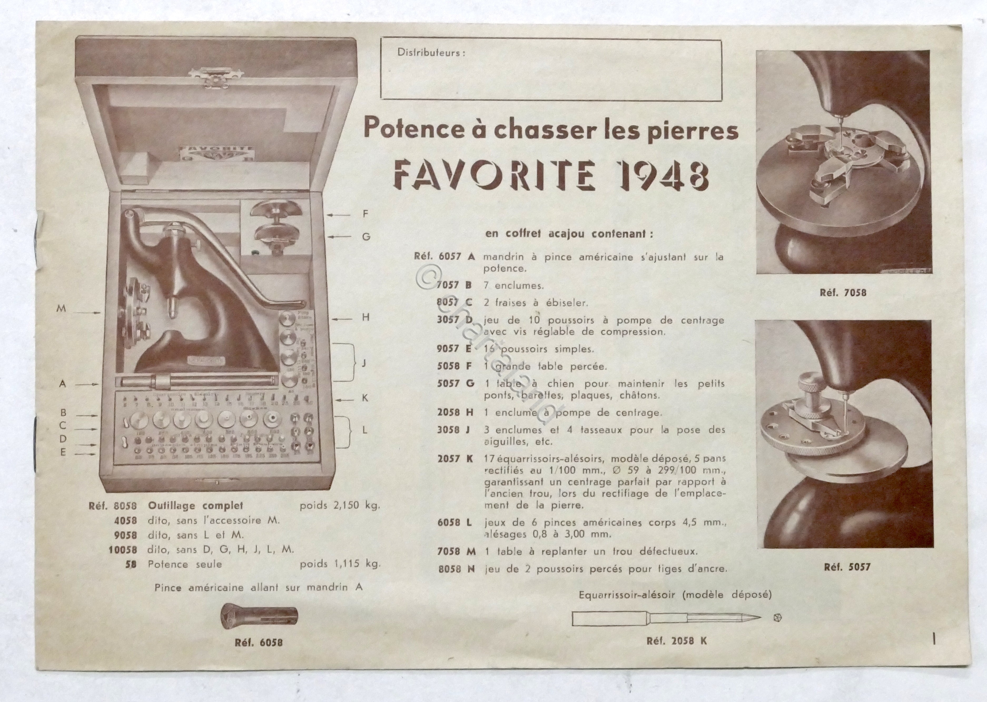 Catalogo Punzoniere e accessori per orologiai - Favorite - 1948