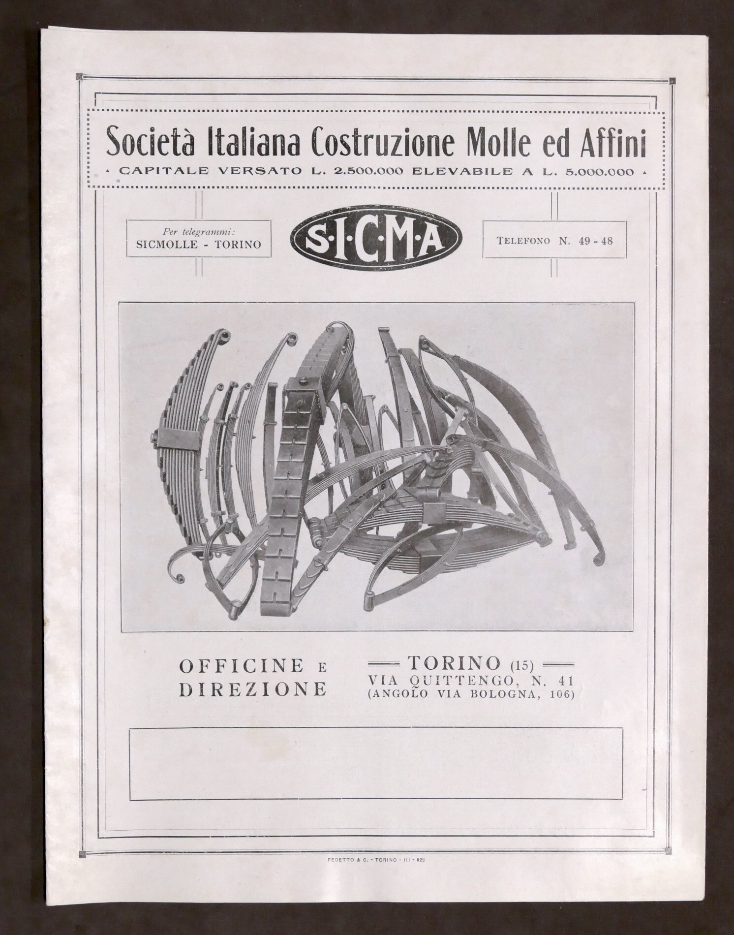 Catalogo SICMA - Società Italiana Costruzione Molle ed Affini - …