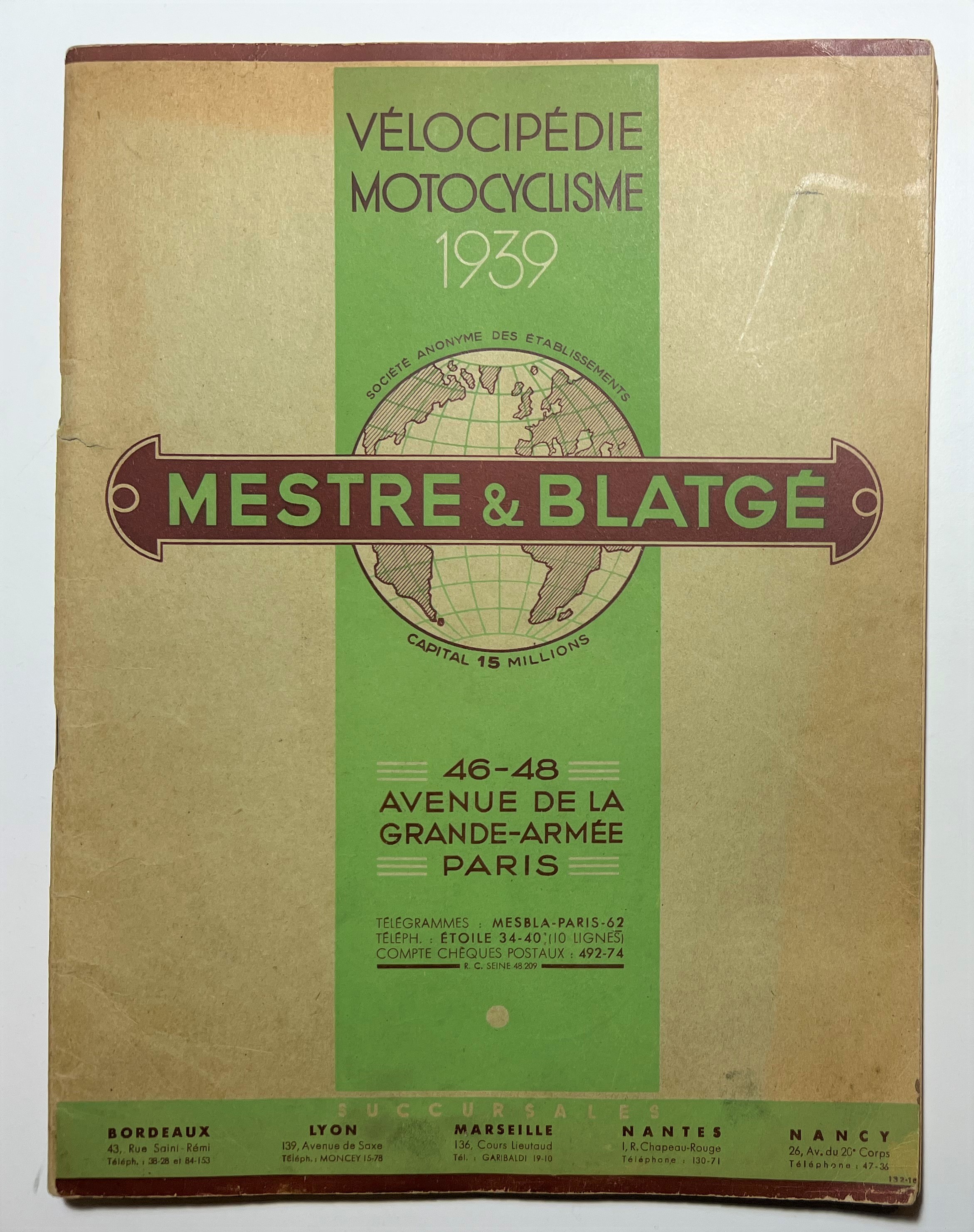 Catalogo Velocipedie Motocyclisme - Mestre & Blatge - ed. 1939