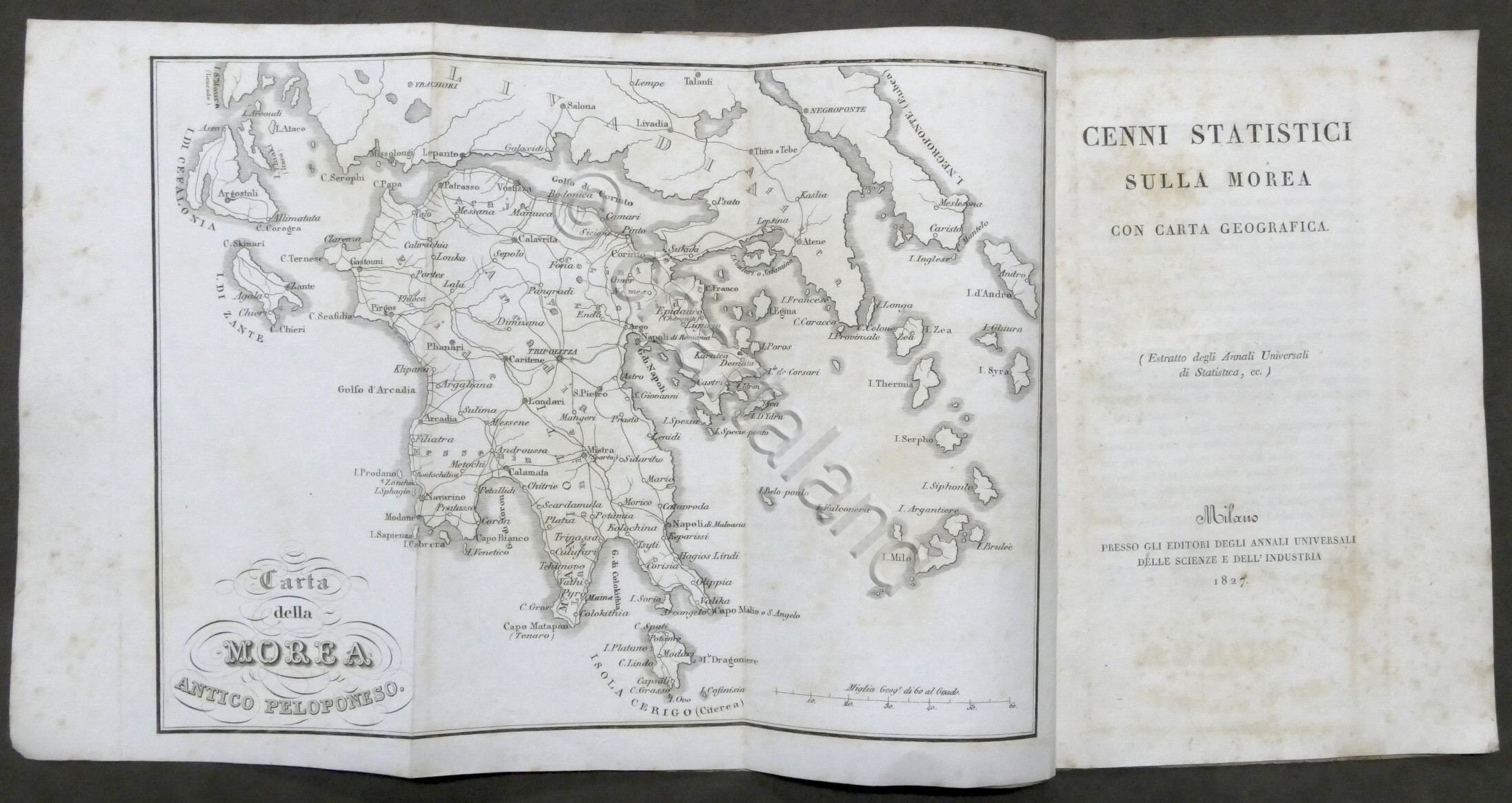 Cenni statistici sulla Morea con carta geografica (antico Peloponneso) - …