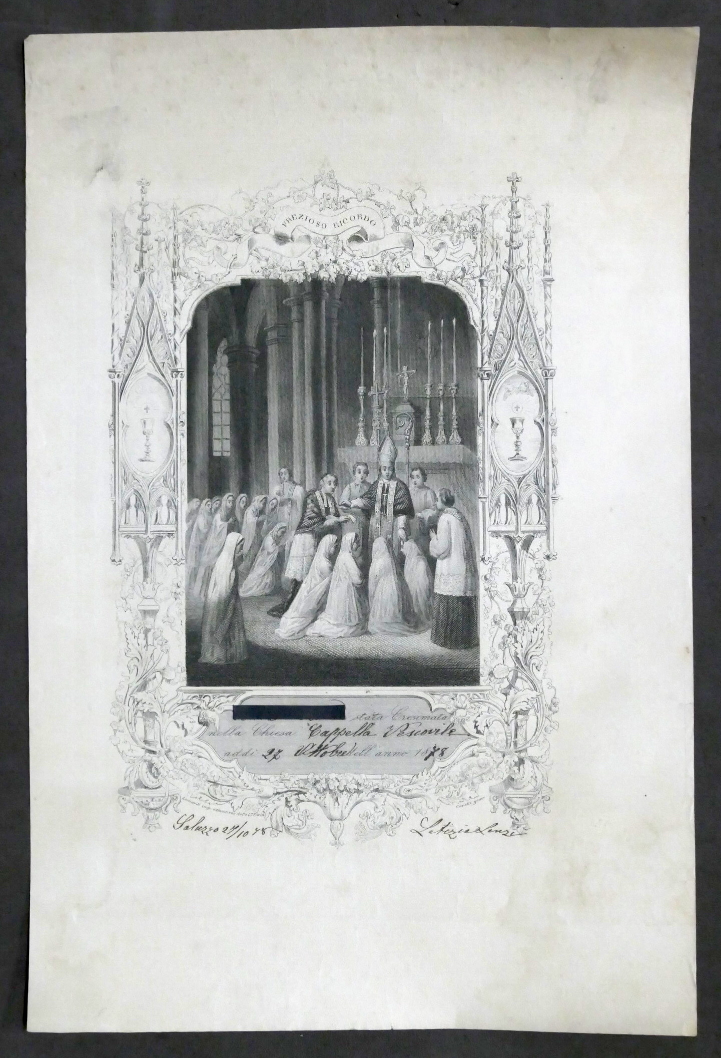 Certificato di Cresima - Cappella Vescovile Chiesa di Saluzzo - …