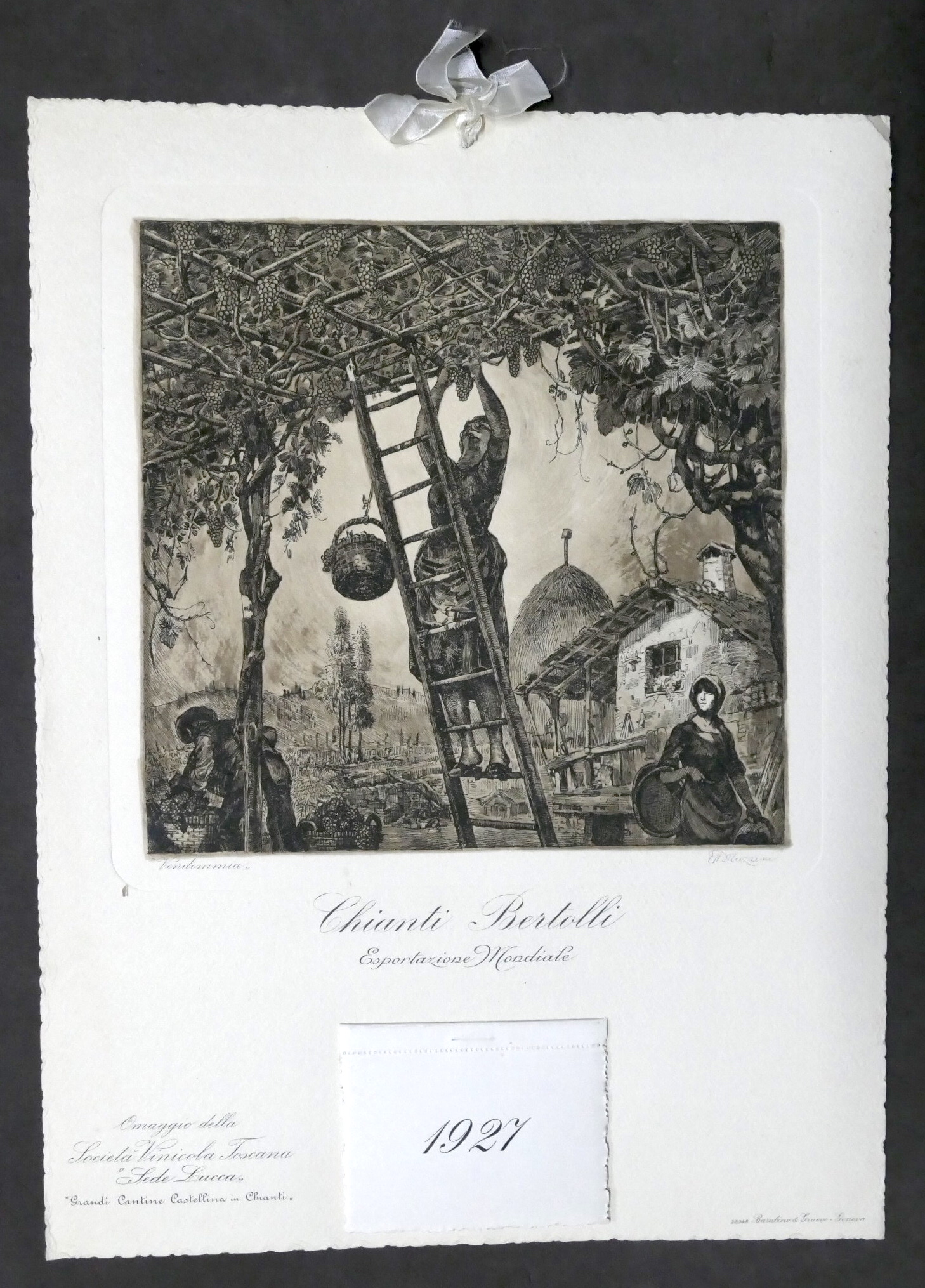 Chianti Bertolli - Calendario 1927 - Società Vinicola Toscana Sede …