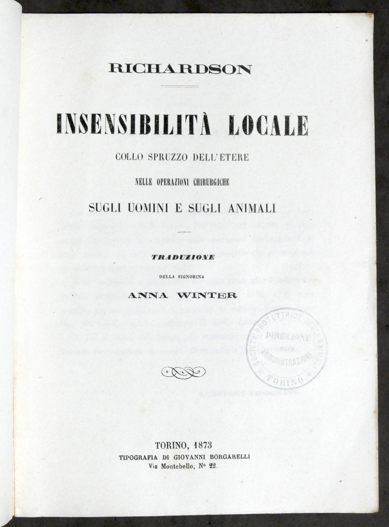 Chirurgia - Richardson - Insensibilità locale collo spruzzo dell'etere - …