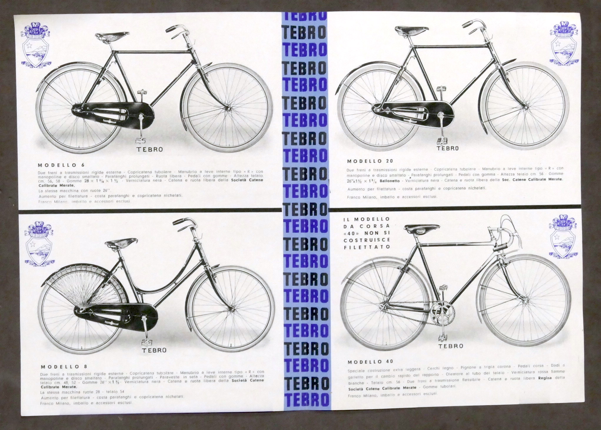 Ciclismo - Pubblicità Biciclette - Brochure Cicli Tebro - 1939 …