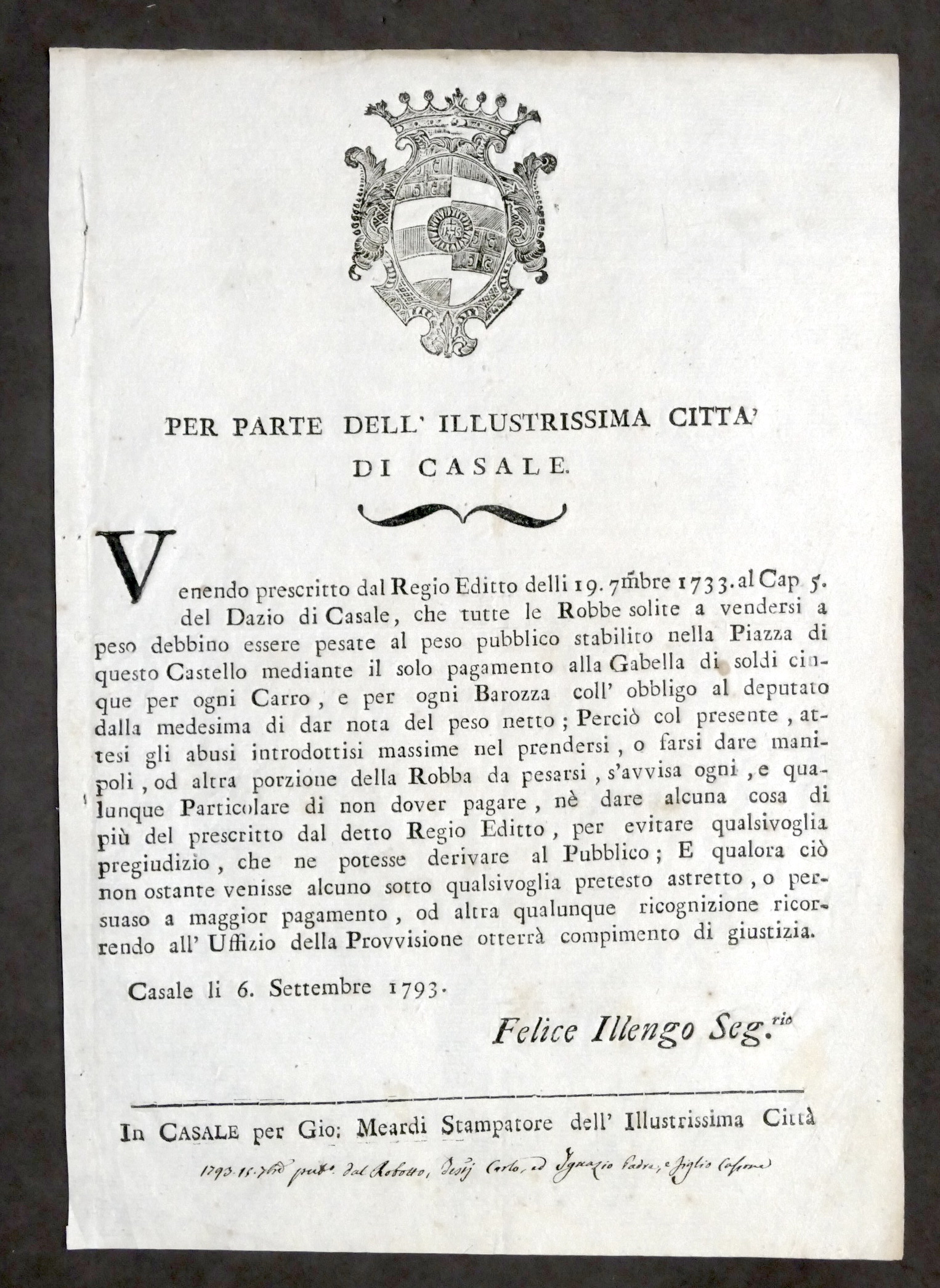 Città di Casale - Avviso pagamento Gabella Dazio di Casale …