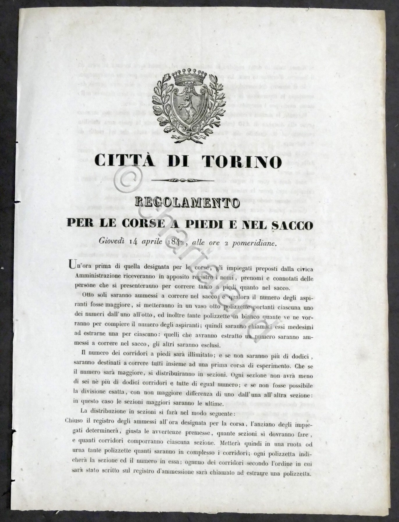 Città di Torino - Regolamento per le corse a piedi …