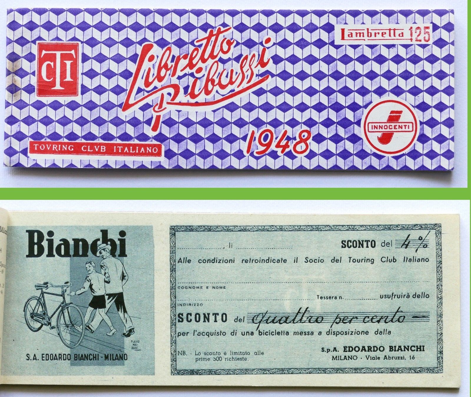 Collezionismo - Libretto Ribassi - Buoni sconto TCI 1948 - …