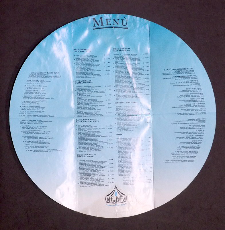 Collezionismo - Menu Caffè du Bateau - Darsena - Milano …