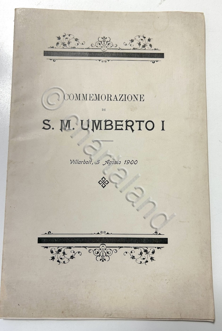 Commemorazione di Umberto I - Villarboit 5 agosto 1900